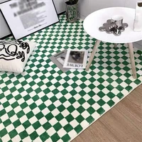 retro green white checkered carpet rug moroccan for living room bedroom decor green plaid carpet nordic simple coffee table mat