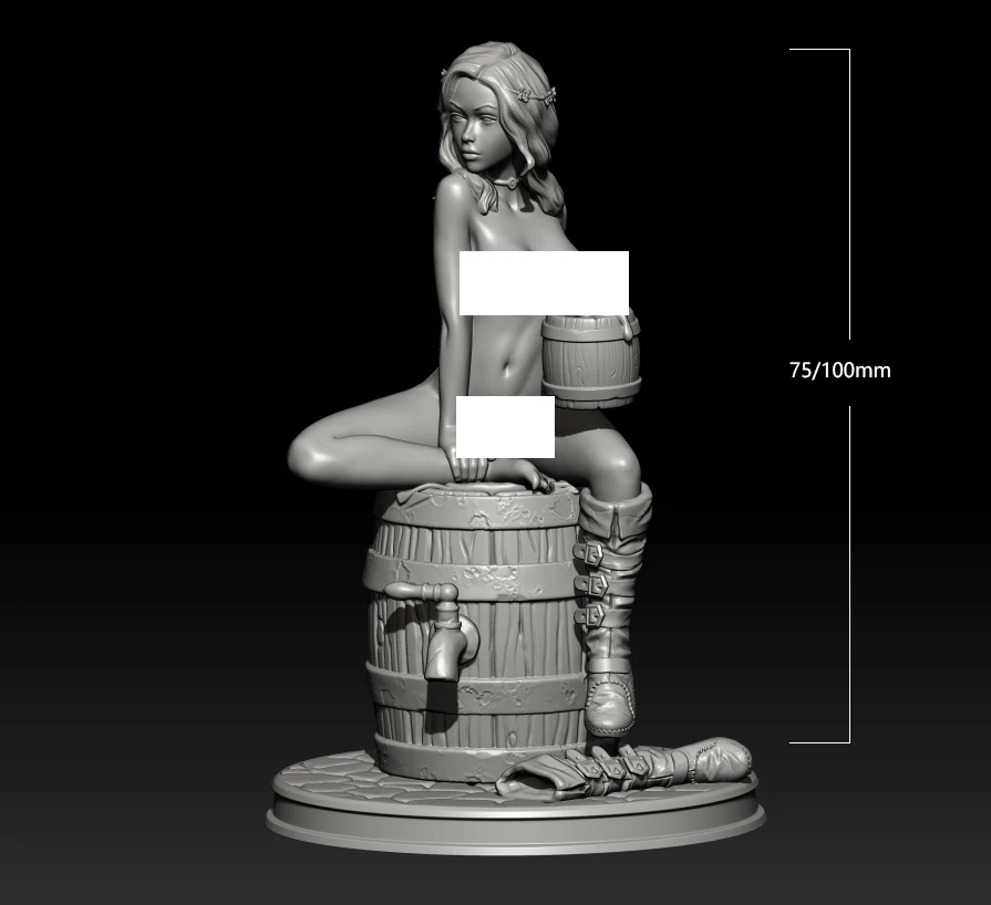 

1/18 Scale Die Cast Resin Figure Model Assembly Kit (100mm) Beer Girl Figure Model Unpainted Free Shipping