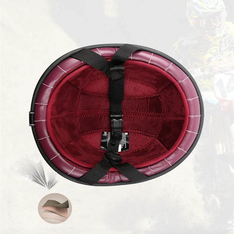 Винтажный мотоциклетный шлем на пол лица немецкий Ретро Kask cafe Racer scooter cruiser chopper