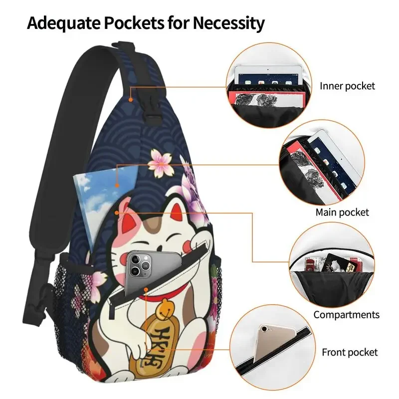 Сумка-слинг мужская через плечо с кошкой для путешествий