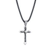 retro chic hip pendant stainless steel cross mens necklace