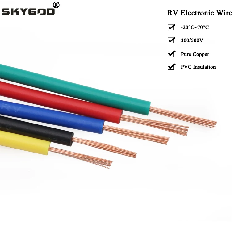 

RV Copper Wire Flexible Cable Electric PVC Electrical Cable 300/500V Single-Core Multi-Strand Flexible Wire For Car Audio Wires