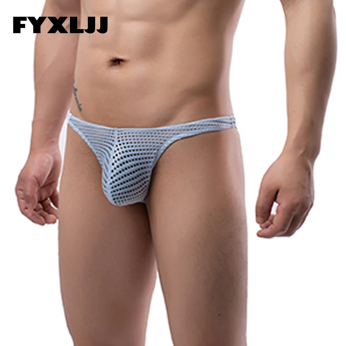 

FYXLJJ 1/4/8pcs Mens Sexy Mesh G String Briefs Underwear Bulge Pouch Bikini Thongs Soft See Through Lingerie Underpants Panties