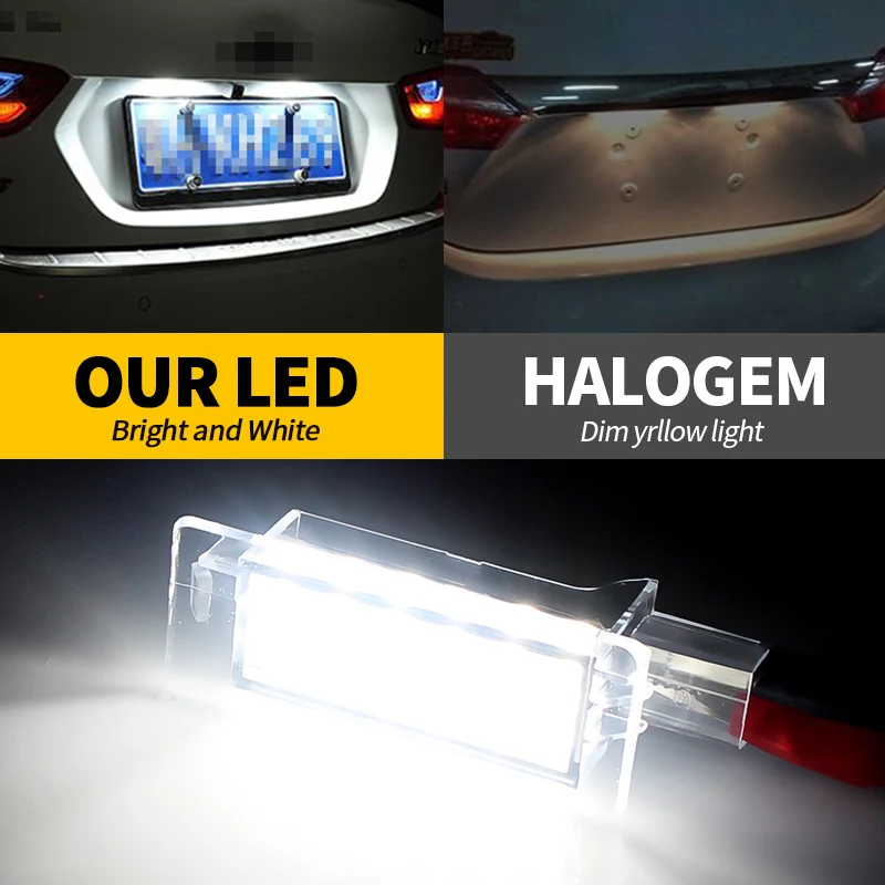 2 шт. бесплатная светодиодная лампа освещения номерного знака для Renault Captur Espace 4