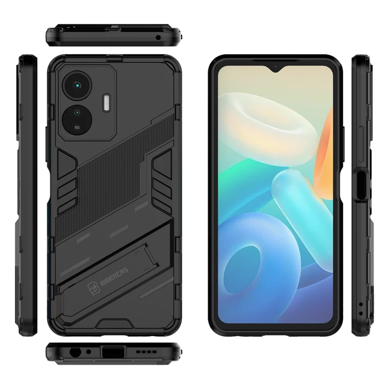 Holder Case For Vivo Y77 5G Cover For Vivo Y77 5G Capas PC Shockproof Phone Bumper Kickstand Back Cover For Vivo Y77 5G Fundas