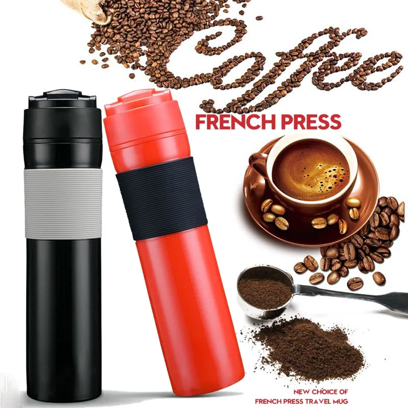 Coffee Maker Travel Mug Manual Patent Plunger Double Wall Filtration Water Isolation Tea Coffee Cup Gift