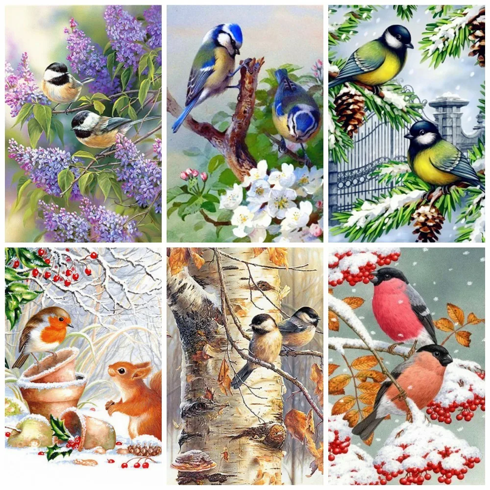 

Huacan New Diamond Painting Full Square Bird 5D Diamond Embroidery Mosaic Animal Kits Art Home Decoration