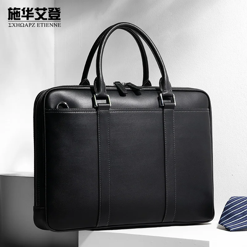genuine  luxury Men's briefcase business leather casual men's simple one Shoulder Messenger Handbag