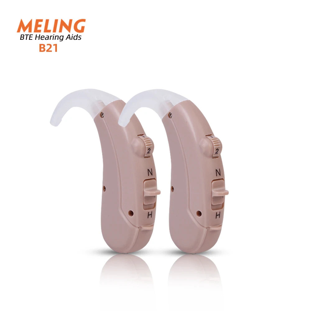 MelingB21 Powerful BTE Hearing Amplifier to Aid for Adults Seniors Hearing Assist  Sound Device with Earbuds Voice Enhancer PASD