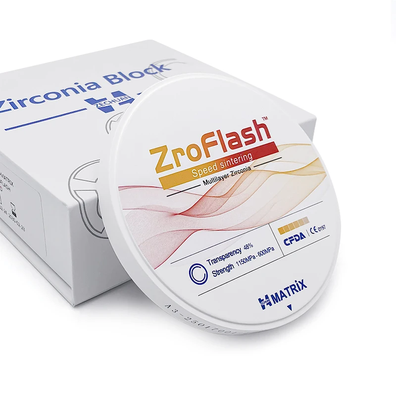 Фото ZECHUAN MATRIX Zro Flash Speed Sintering Multilayer Zirconia Block: Блок из многослойного циркония для быстрого восстановления в зуботехнических лабораториях и стоматологических клиниках, диск из циркония №4