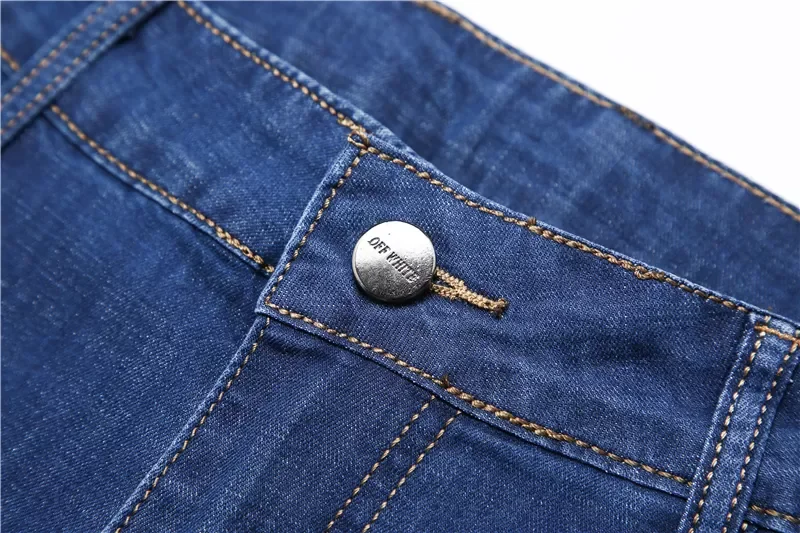 2022New Summer Thin Men's Comfort Stretch Business Casual Classic Jeans  New Men's Straight Slim Fit Jeans Trousers