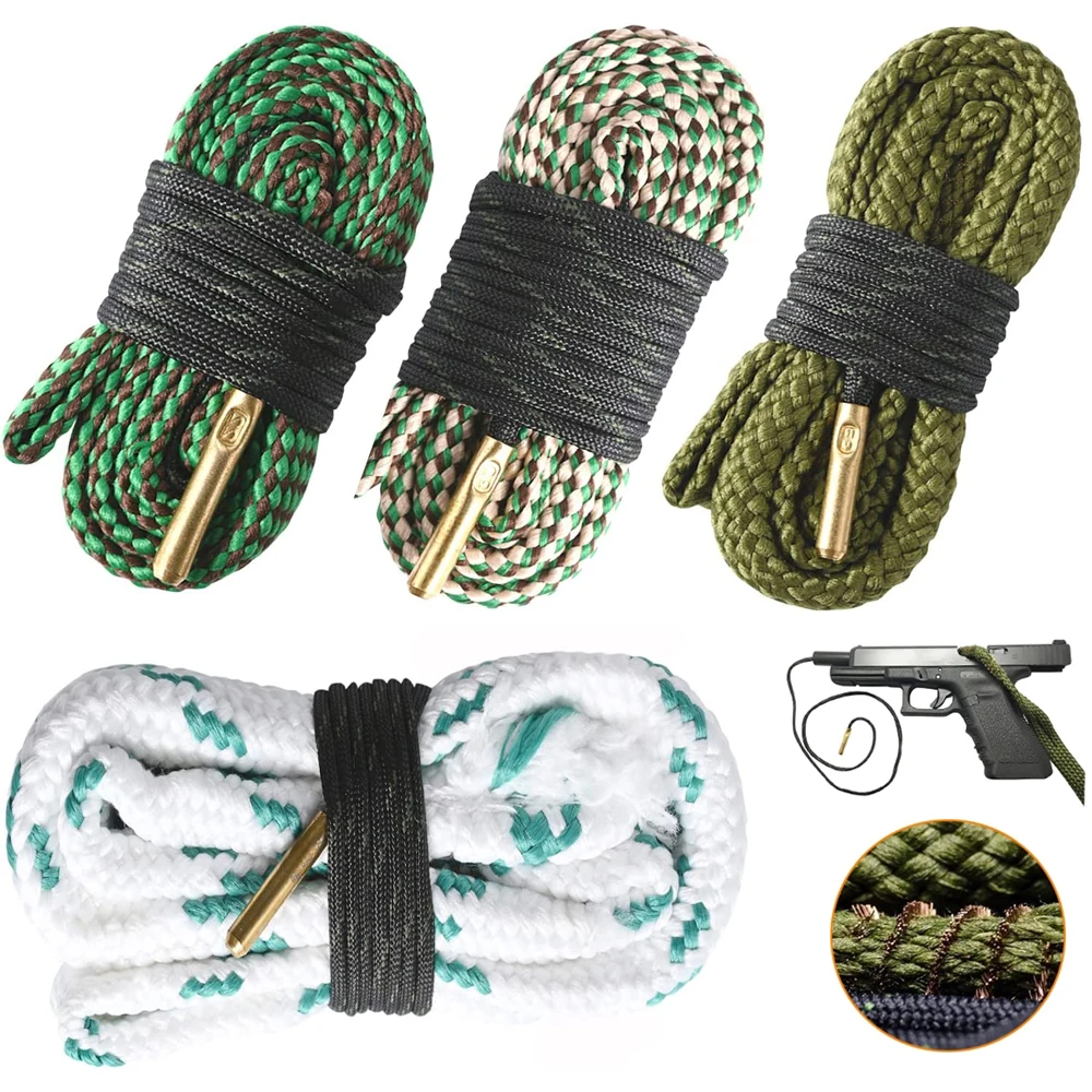 

Bore Cleaner Gun Cleaning Kit Supplies 22 Cal.223 Cal.38 Cal& 5.56mm,7.62mm,12GA Caliber Rifle Pistol Shotgun Barrel Brush Rope