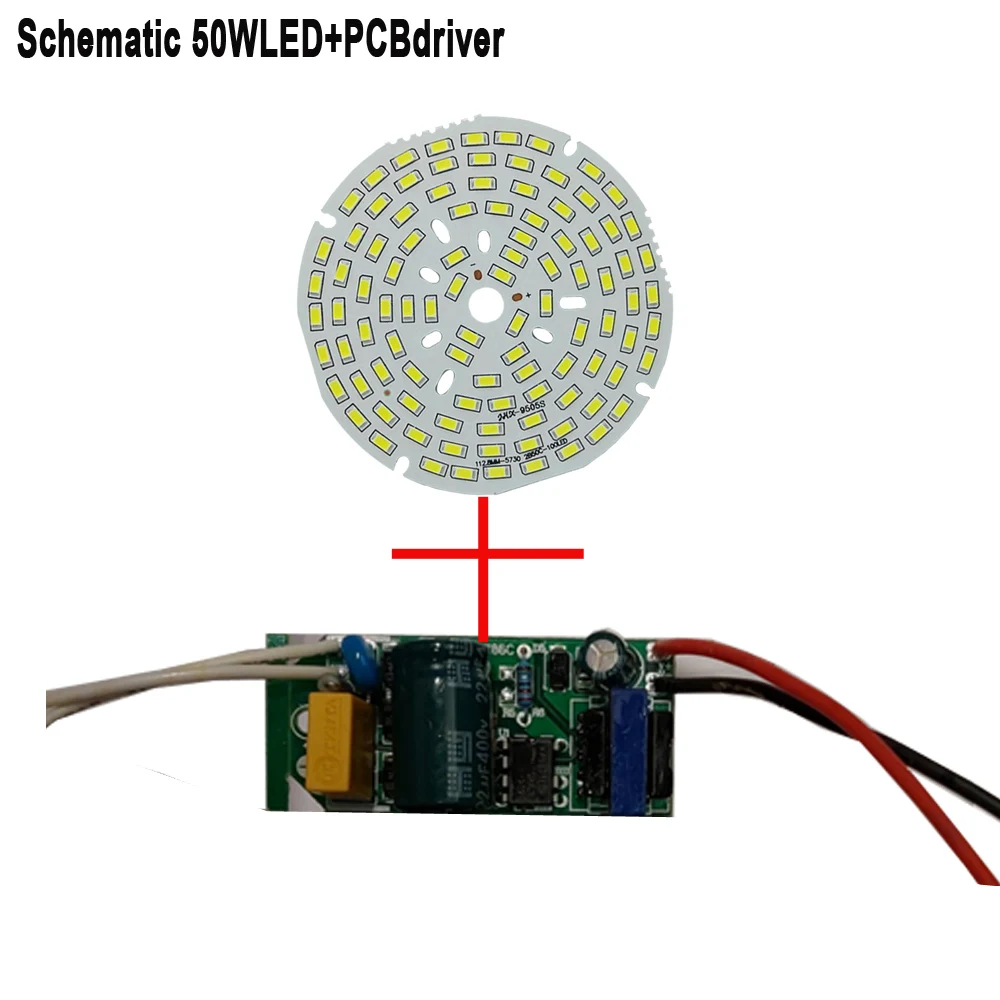 10P 5W 44мм светодиодная плата PCB с установленными чипами SMD 5730 2-х контактный разъем для соединения проводов мужского и женского типа для кристальной лампы DIY.