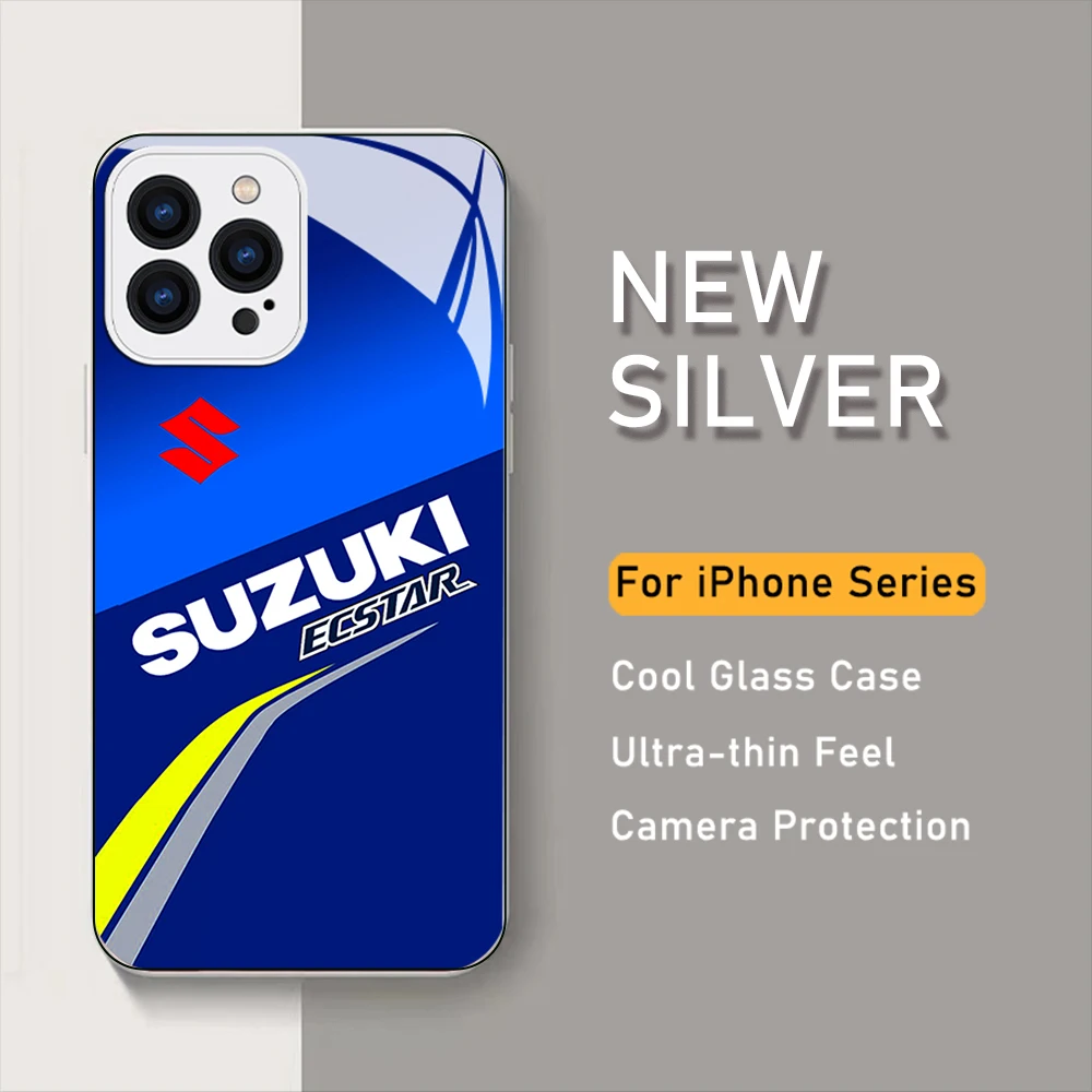 

New Hayabusa Suzuki Metallic-Color Phone Case For iPhone 14 13 12 Mini 11 Pro Max X XS XR 7 8 SE Plus Glass Hard Cover