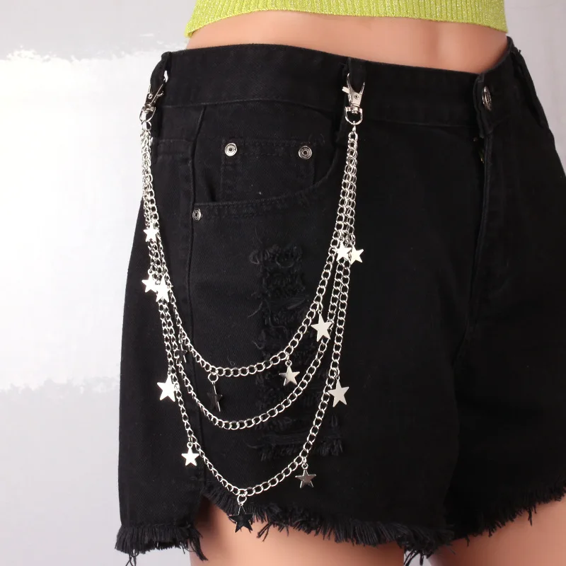 

Punk Street Butterfly Belt Waist Chain Male Women Pants Chain Multi Layer HipHop Hook Trousers Jeans Keychain Pendant Jewelry