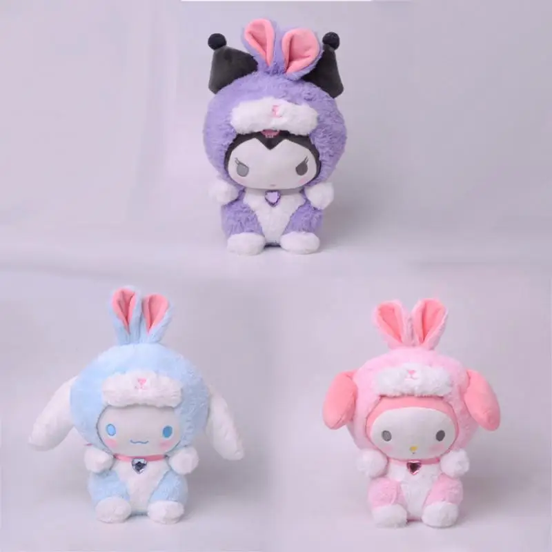 

Sanrio плюшевая кукла-кролик Kuromi My Melody Cinnamoroll Kawaii милые Мультяшные заполненные игрушки домашний Декор подарок на день рождения