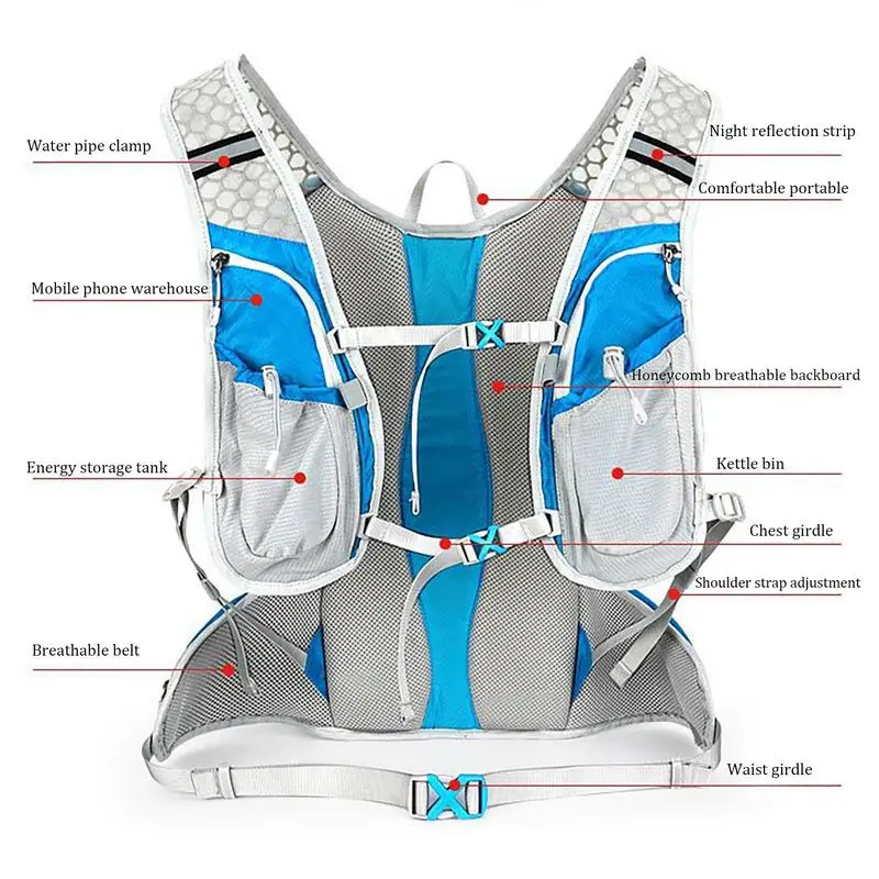 Cycling Backpack 12L Multiple Compartments Motorcycle Backpack Large Capacity Men And Women Daypack For Mtb Cycling Hiking