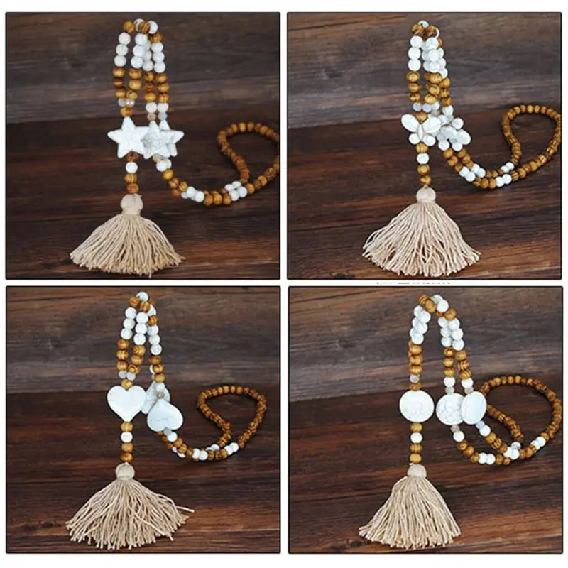 

Fashion Natural Bead Shape Choker Couple Necklace Chain Festival Jewelry
