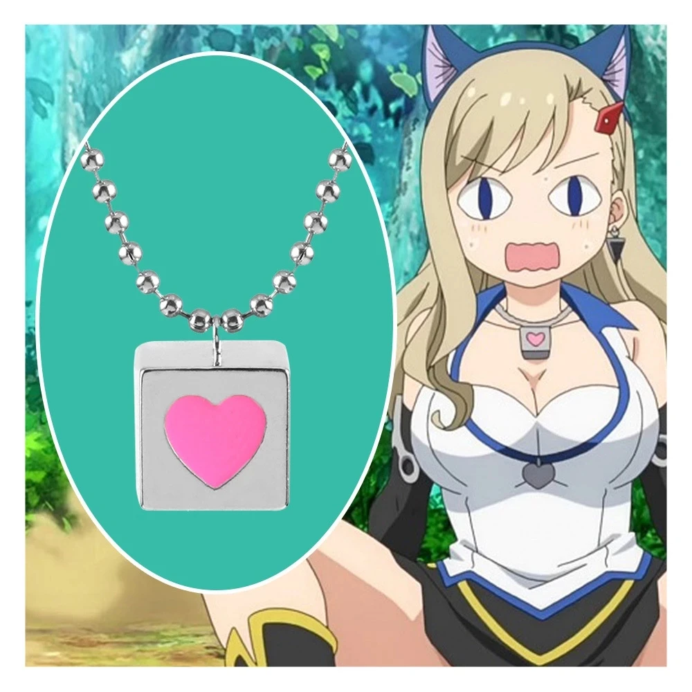 

Anime Edens Zero Necklace Rebecca Bluegarden Cube Heart Shape Alloy Metal Pendant Necklace Women Jewelry Lover Gift