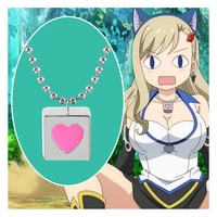 anime edens zero necklace rebecca bluegarden cube heart shape alloy metal pendant necklace women jewelry lover gift