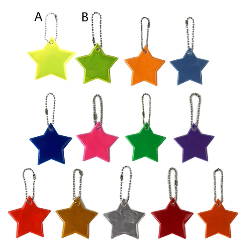 

10 Pieces Reflective Keychain Child Safety Reflectors Keyrings Gear Backpack Reflector for Key Chain Nice Car for