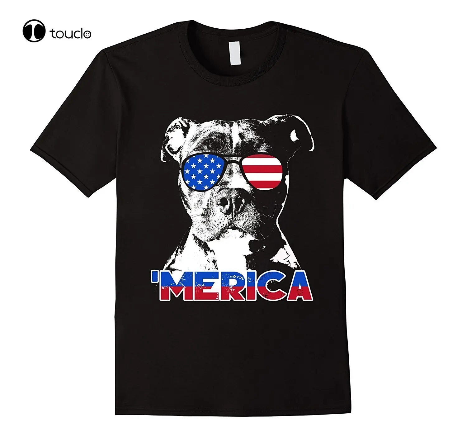 

New Fashion Cotton T-Shirt Patriot Pitbull T-Shirt 'Merica Tee Shirt Casual Tee Shirt Custom Aldult Teen Unisex Unisex
