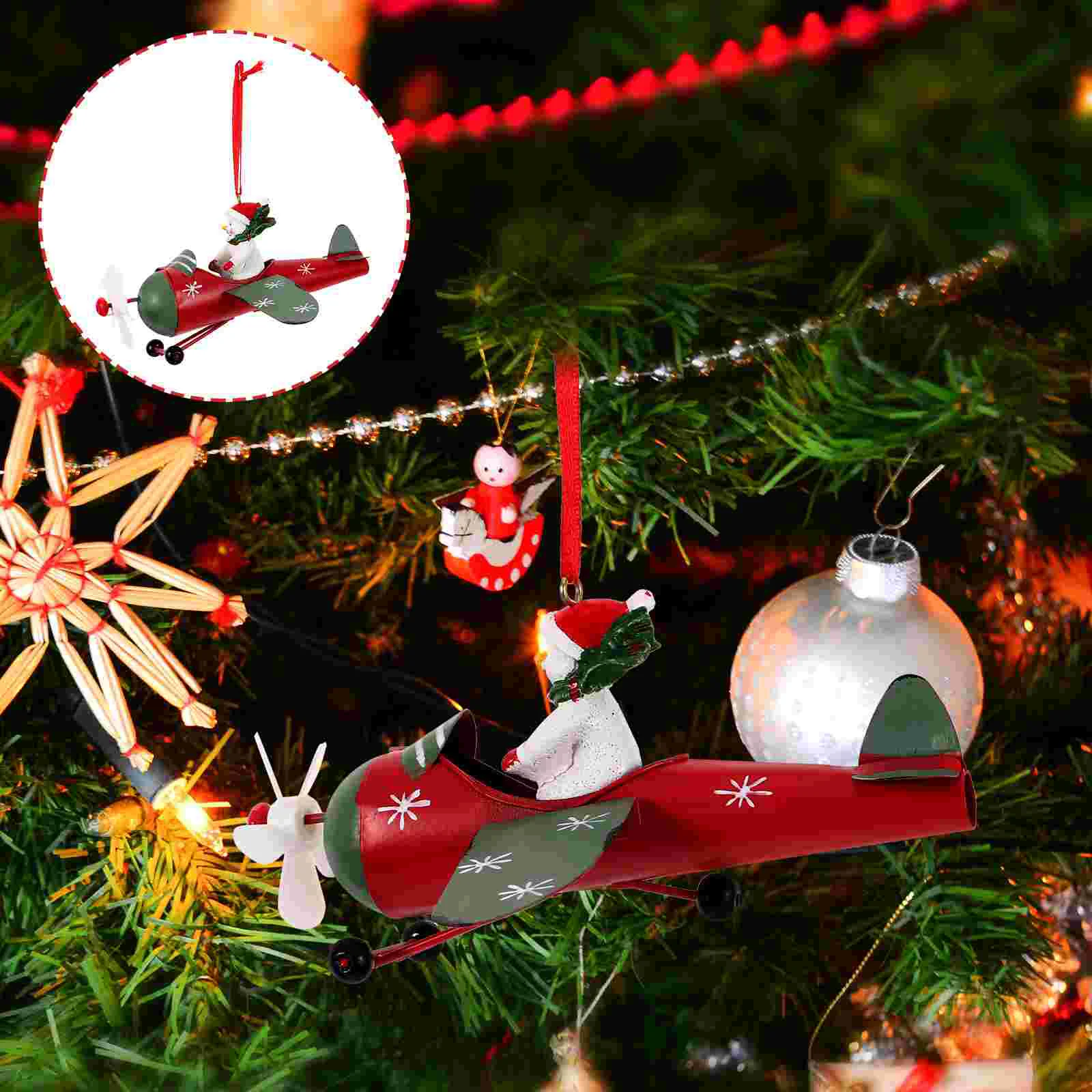 

Christmas Tree Decoration Hanging Snowman Ornaments Xmas Tree Aircraft Hanging Pendant Ornaments for New Year Party Favor