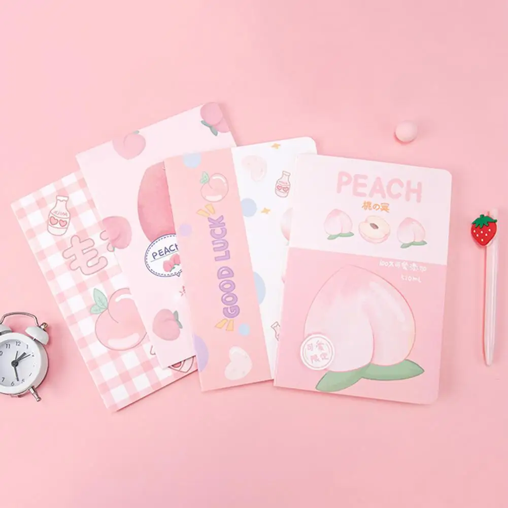

4Pcs A5 Notebooks Smooth to Write Cartoon Pattern Cover Portable Paper Mini Notepads for Students