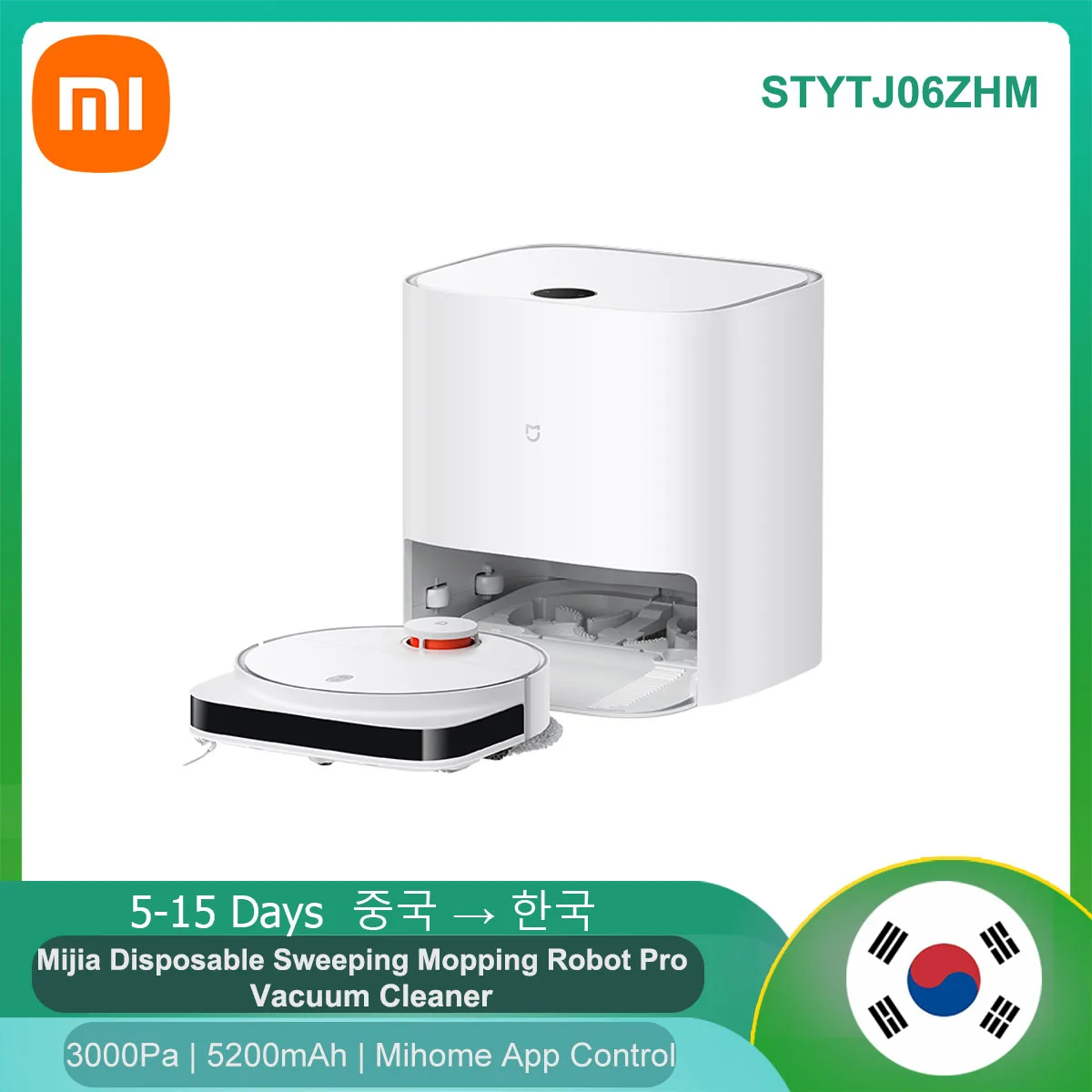 

Xiaomi Mijia Self Cleaning Robot Vacuum Mop Pro STYTJ06ZHM Sweeping and Mopping Robot Vacuum Cleaner 3000PA Cyclone Suction CN