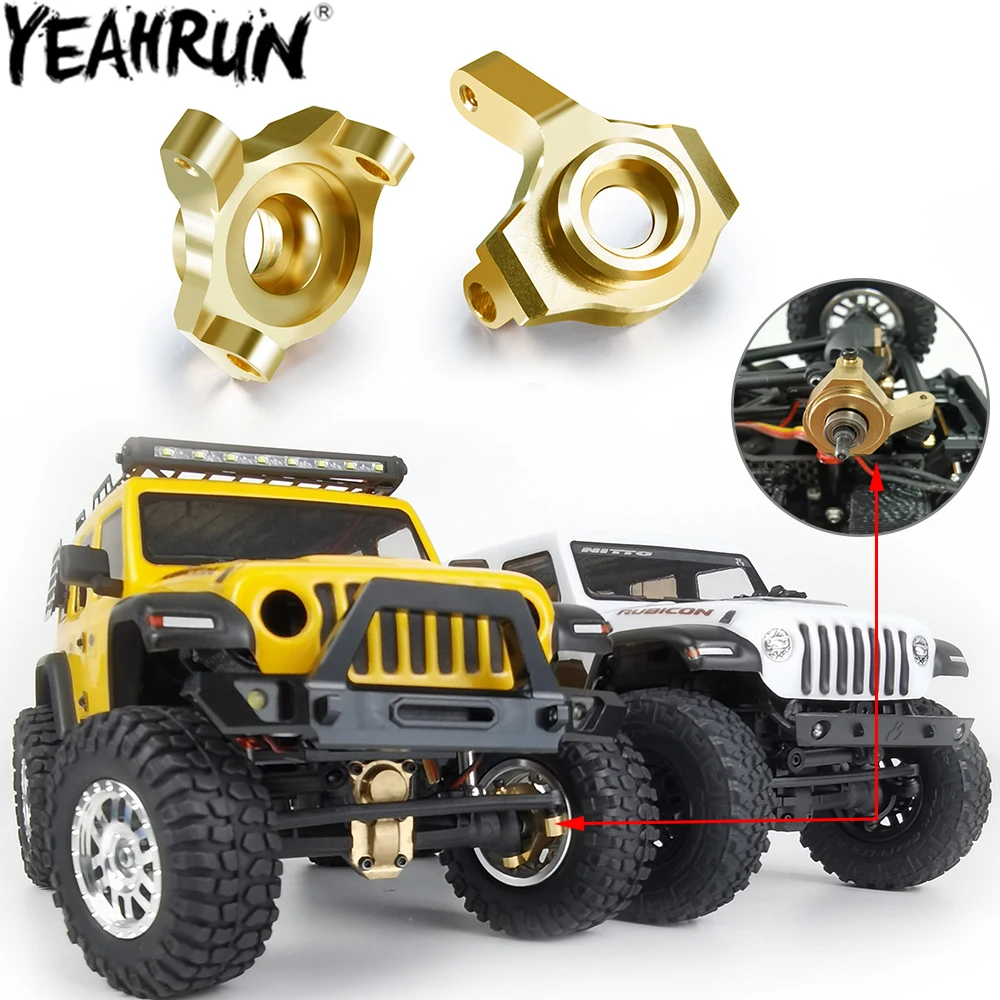 

YEAHRUN 1Pair Steering Knuckle Brass Portal Drive Housing Heavy Counterweight for 1/24 Axial SCX24 RC Crawler Car Upgrade Parts