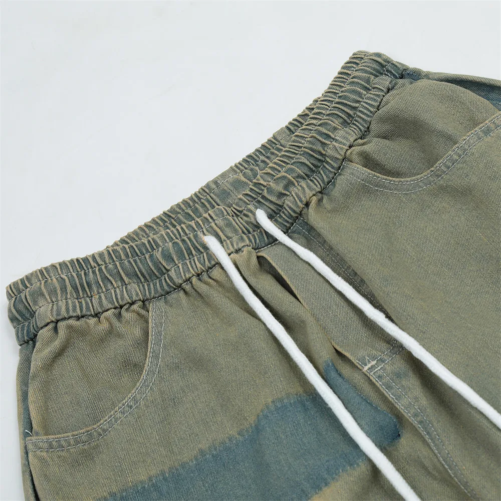 2023 Vintage Denim Pants Men Streetwear Retro Patchwork Ripped Hole   Denim Pant Jeans HipHip Casual Joggers Trousers Jeans