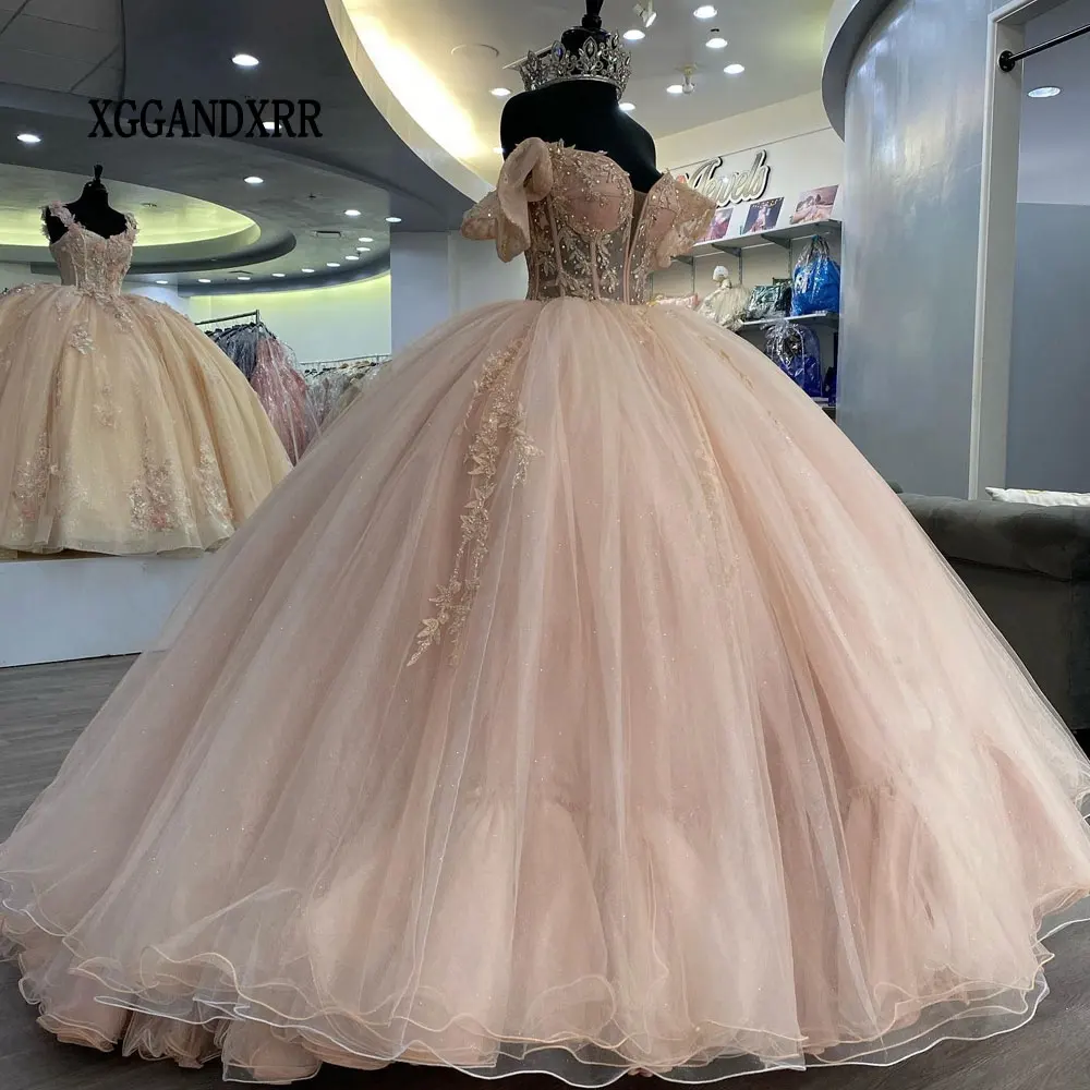 

Lovely Pink Ball Gown Quinceanera Dress 2024 Vestido De XV Años Girls 15 16 Years Old Brithday Party Gown Princess Pageant Gala