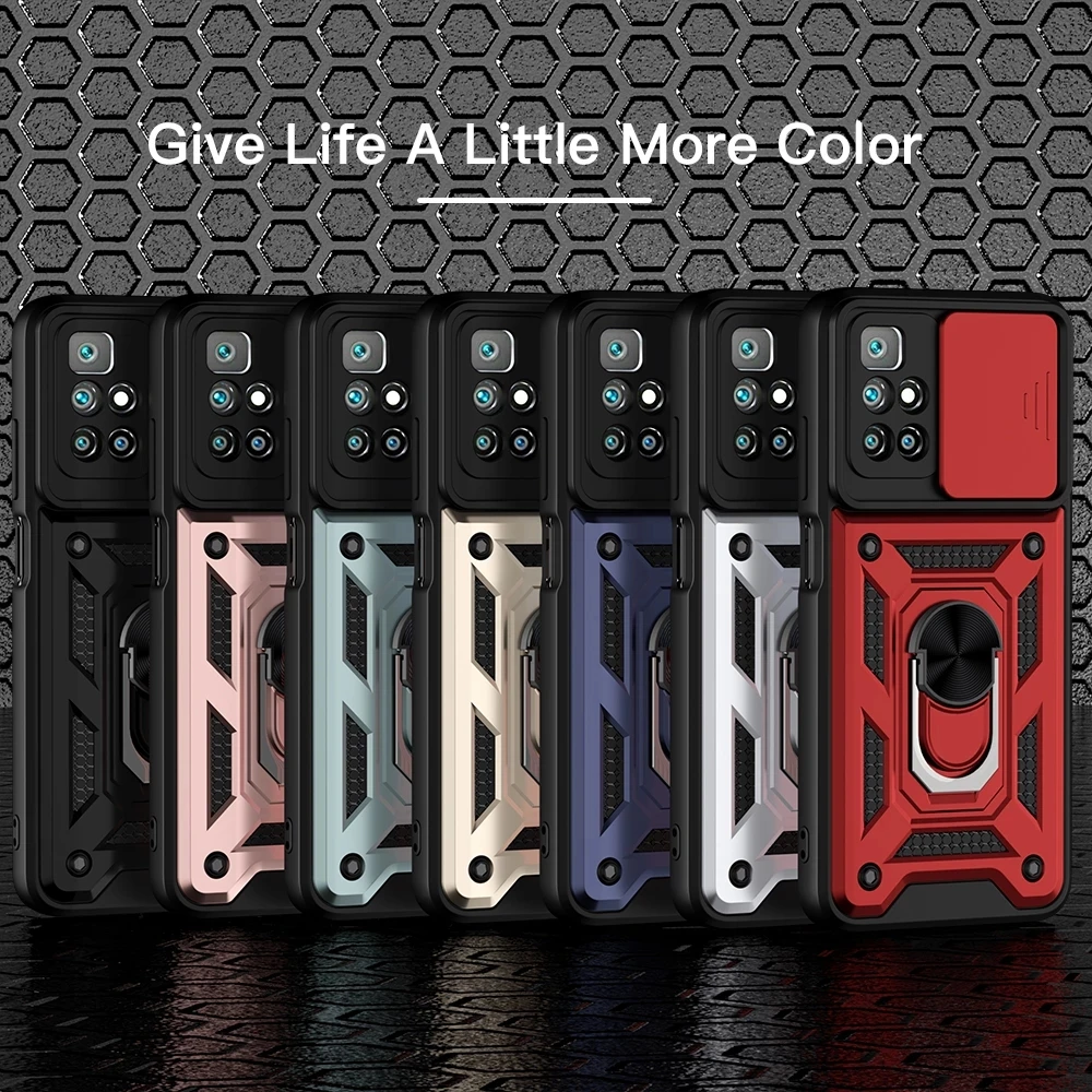 

Lens Protection Shockproof Phone Case For Samsung Galaxy S21 S20 Plus Note20 Ultra A51 A52 A71 Magnetic Finger Ring Holder Cover