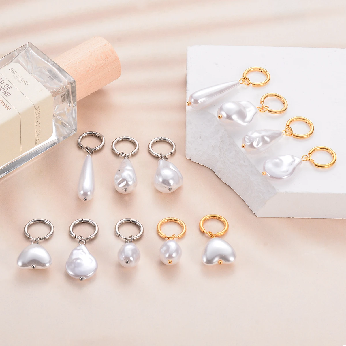 Минималистичные Подвески с искусственным жемчугом 1 пара модные ювелирные