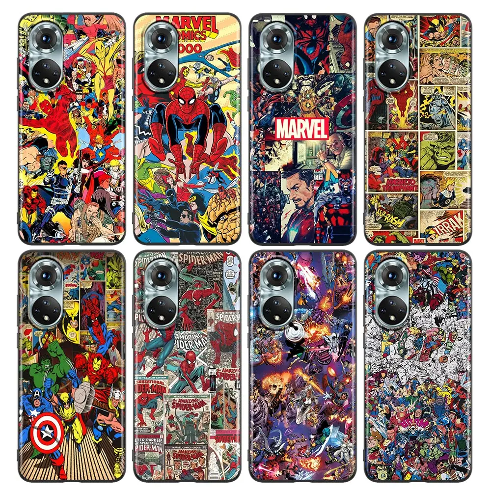 

Comics Marvel Characters Phone Case for Honor X8 60 8X 9X 50 30i 21i 20 9A Play Nova 8i 9 SE Y60 Magic4 Pro Lite Silicone Case