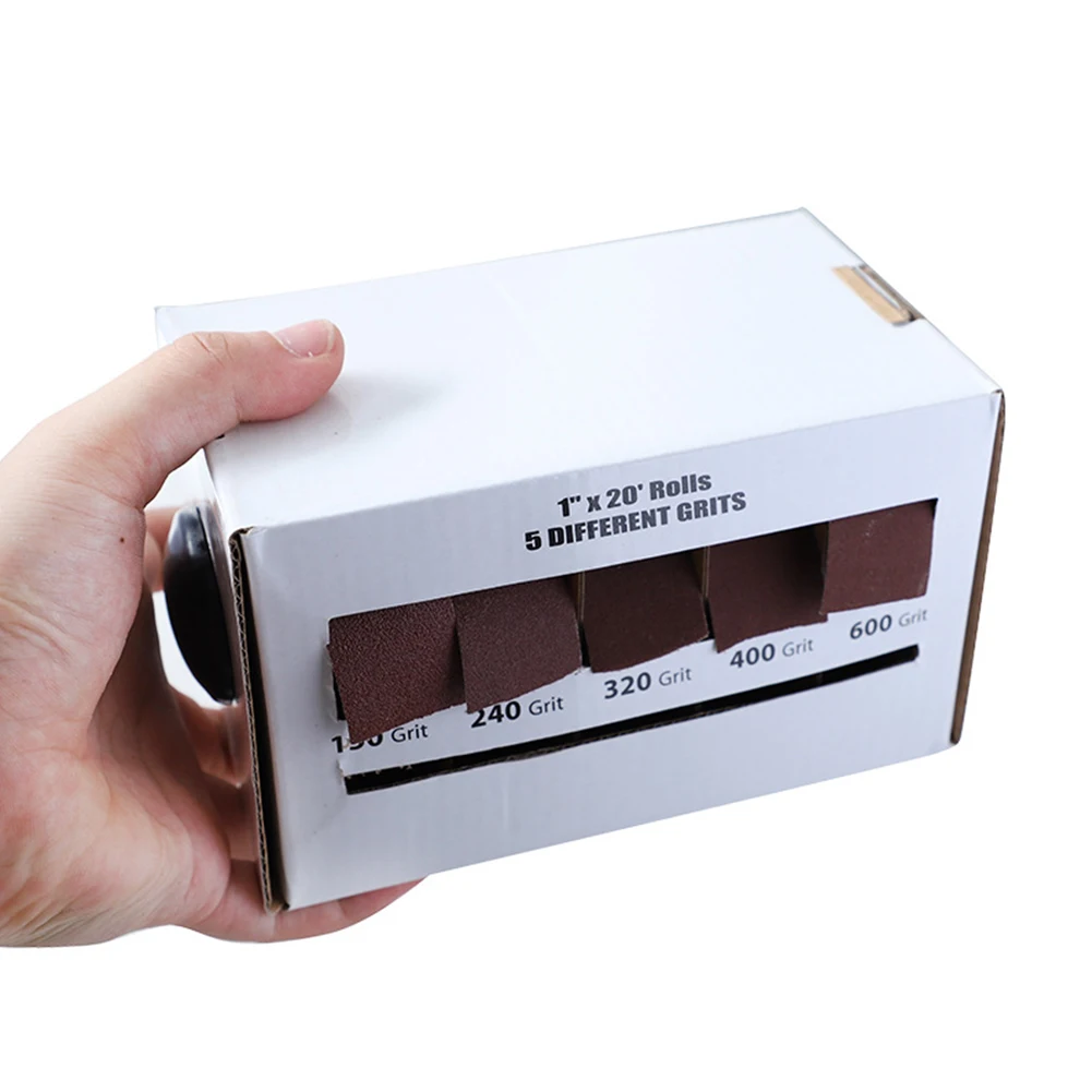 

5Rolls/box Hand Tear Glass Sand Paper With Dispenser Abrasive Tools Crafts 150 240 320 400 600 Grit Dry Grinding Woodworking