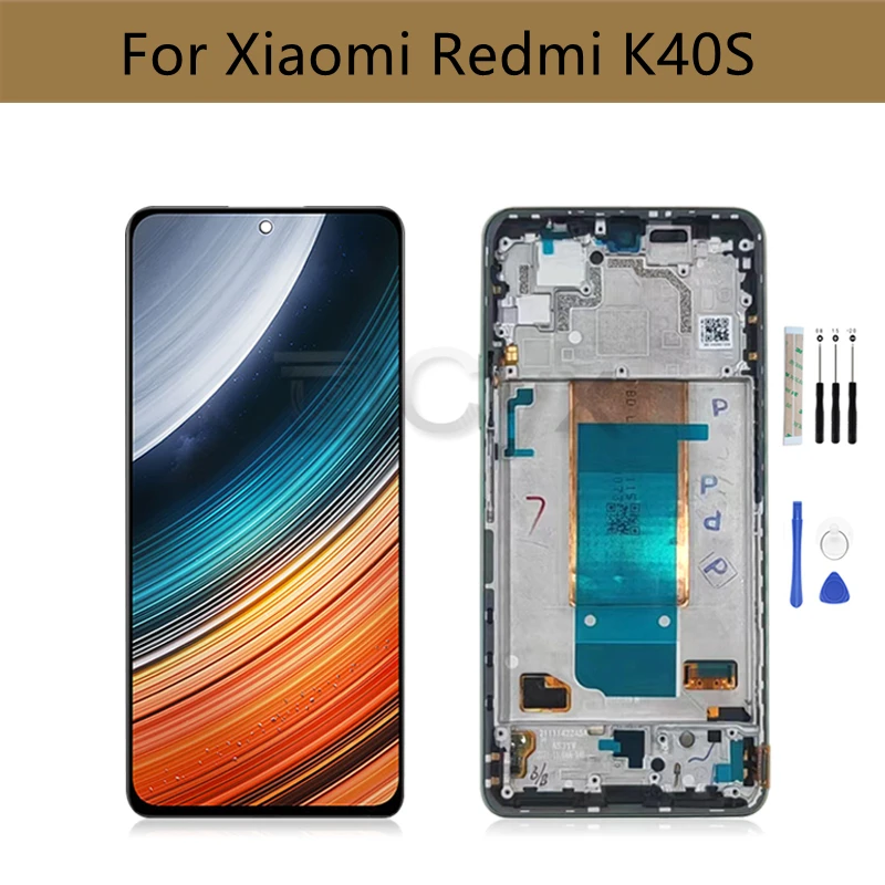 

ЖК-дисплей Amoled для Xiaomi Redmi K40s, сенсорный дигитайзер в сборе с рамкой, запасные части для ремонта, 67 дюймов