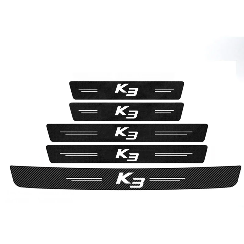 

Наклейки На Пороги KIA K3 Из Карбона, Защита От Царапин