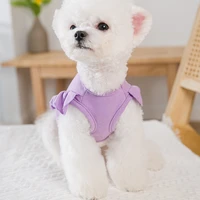 spring and summer dog clothes teddy bear two legged vest small puppies solid color clothes fashion pet clothing