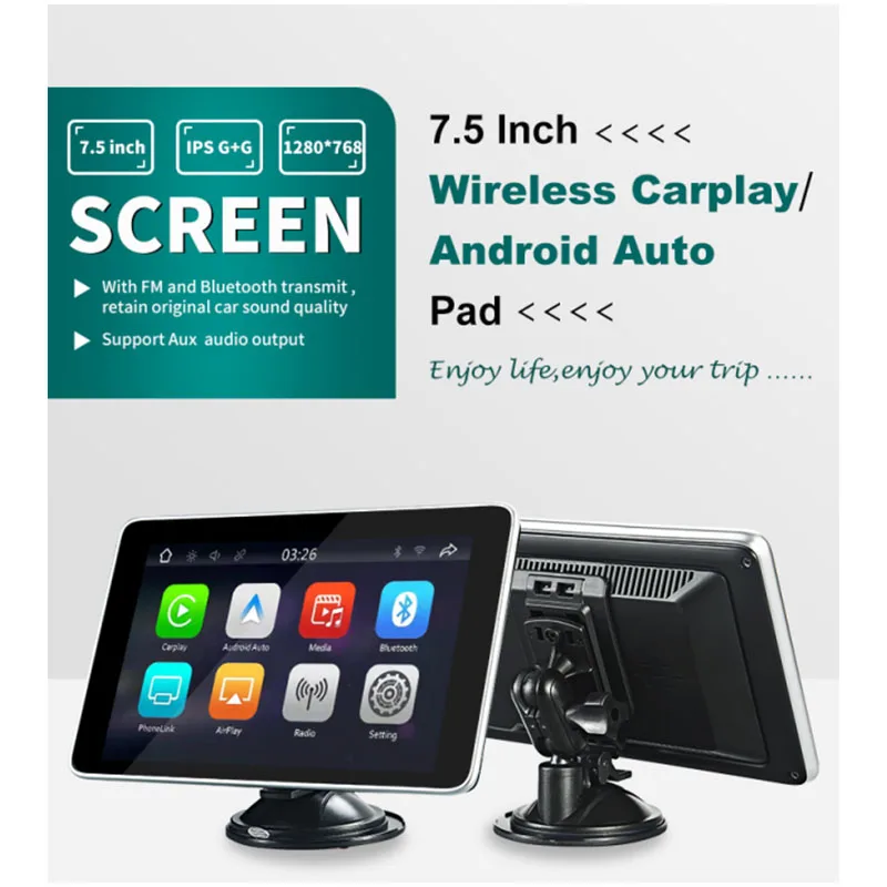 Автомобильный монитор портативный беспроводной навигатор для CarPlay