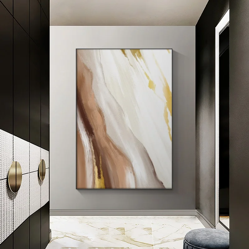 

Современная абстрактная картина маслом ручной работы, цвет белого кофе, фотообои в скандинавском стиле, Декор для дома без рамки