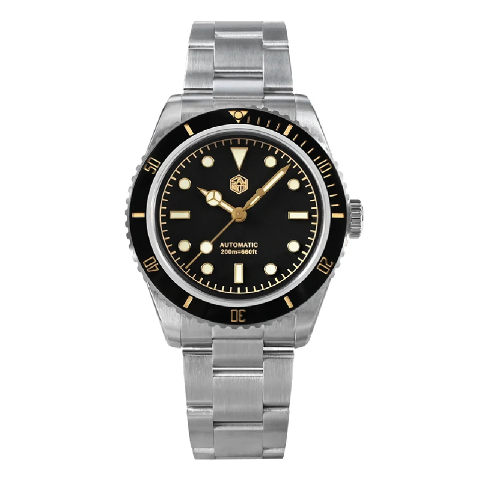 

San Martin Men Diver Watch 38MM Luxury Automatic Watches Mechanical Wristwatch Sapphire 200M Waterproof C3 Luminous PT5000 SW200