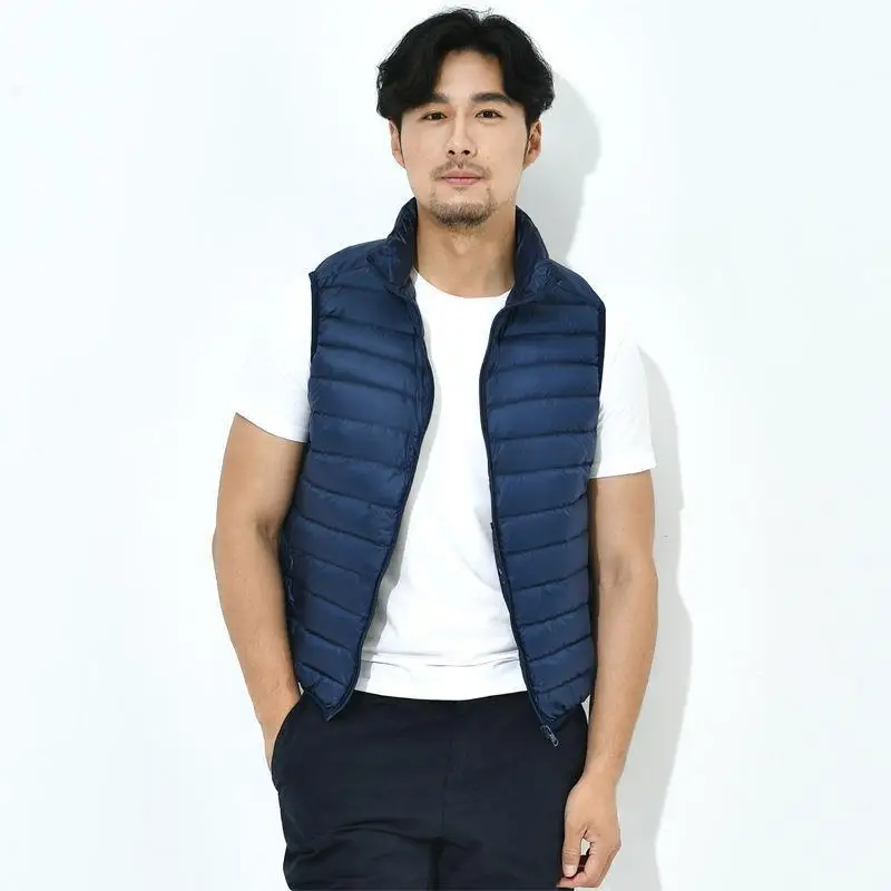 Spring Man Duck Down Vest Ultra Light Jackets Men Fashion Sleeveless Outerwear Coat Autumn Winter Coat 90% White Duck Down