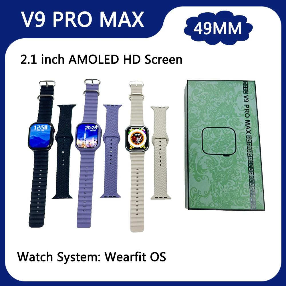 

Смарт-часы 9 V9 Pro Max, умные часы, умные часы серии 8, Bluetooth, 2023 дюйма, беспроводные фитнес-часы для Apple Android, 2,1