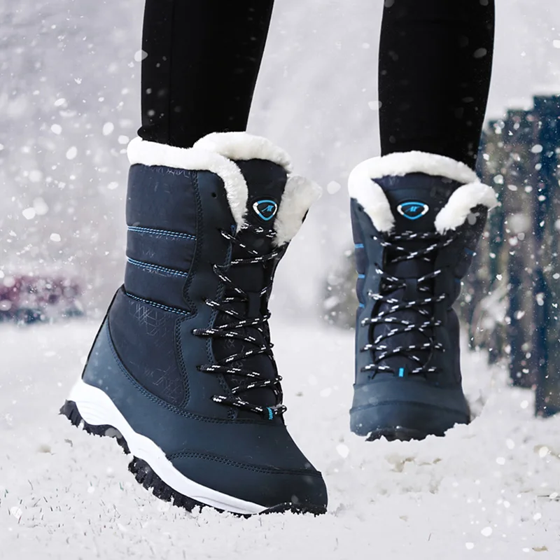 

Женские ботинки, водонепроницаемая зимняя обувь, женские зимние ботинки, сохраняющие тепло ботильоны на платформе, зимние ботинки с толстым мехом на каблуке, Botas Mujer 2022