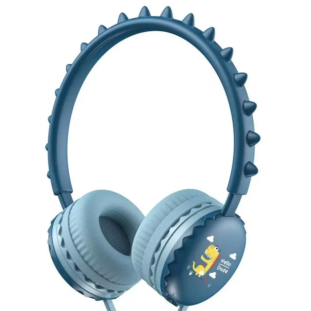 

Wired Headphone Universal 3.5mm Cartoon Cute Dinosaur Over Ear Headset for Mobile Phone