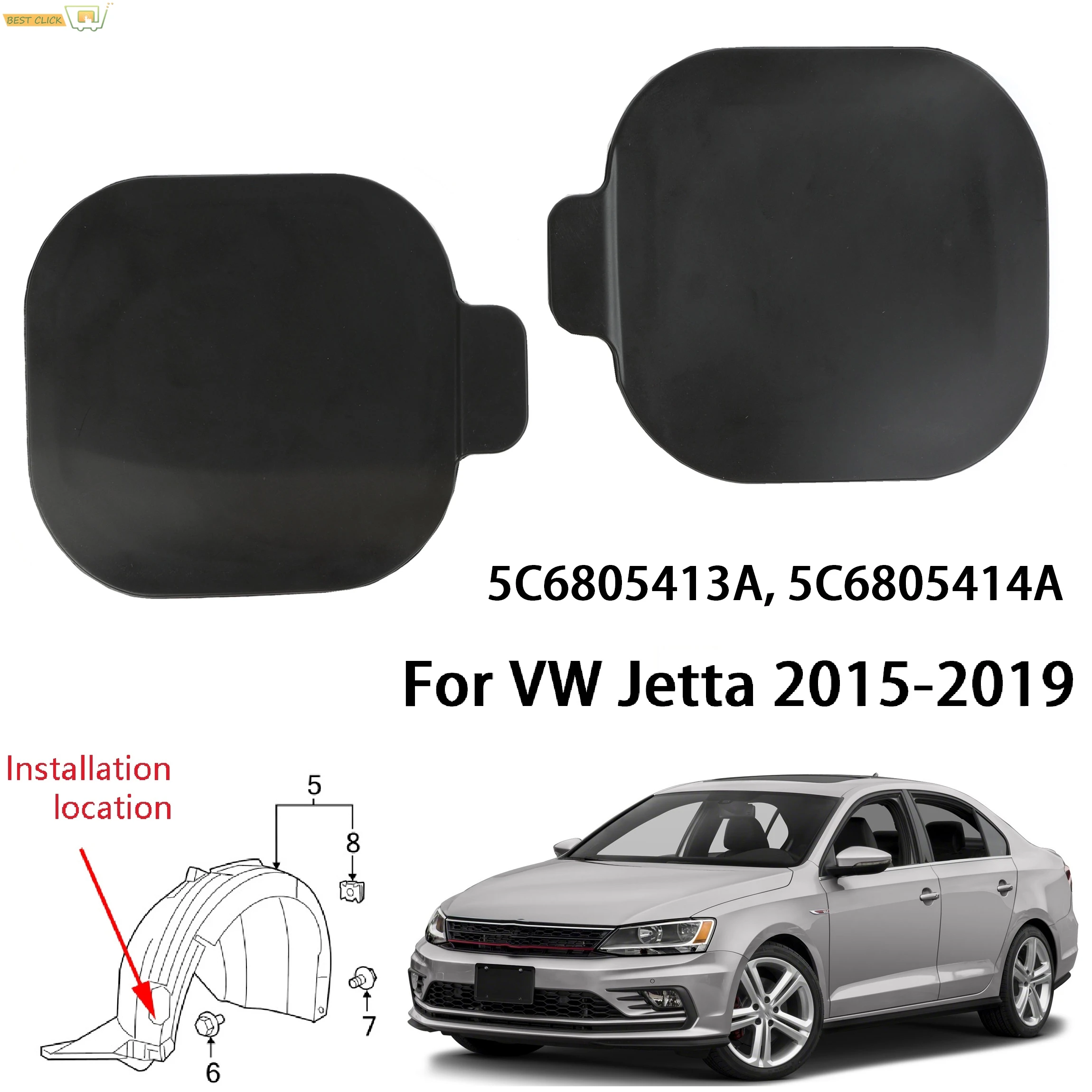 2x переднее левое правое колесное крыло отверстие для фар крышка VW Jetta 6 A6 GLI Vento syncro