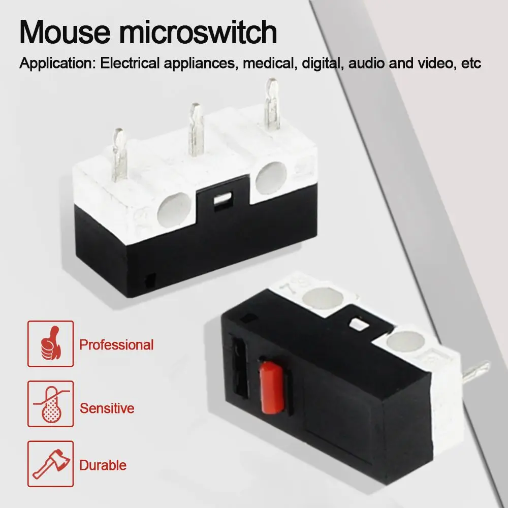 

100 шт., чувствительный 3-контактный профессиональный мини-переключатель мыши, микропереключатель, выключатель, кнопочный переключатель