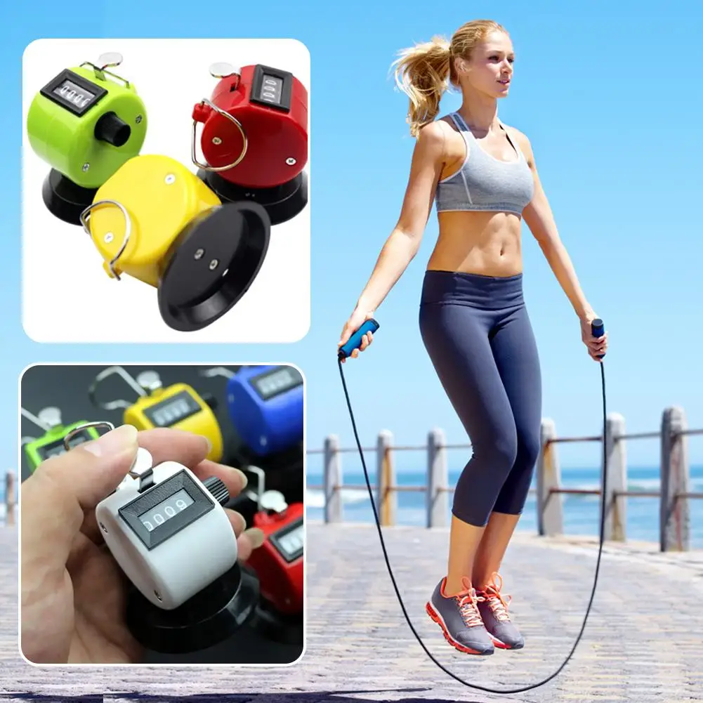 Ручной счетчик кликов 4-значный ручные механические счетчики шагов для