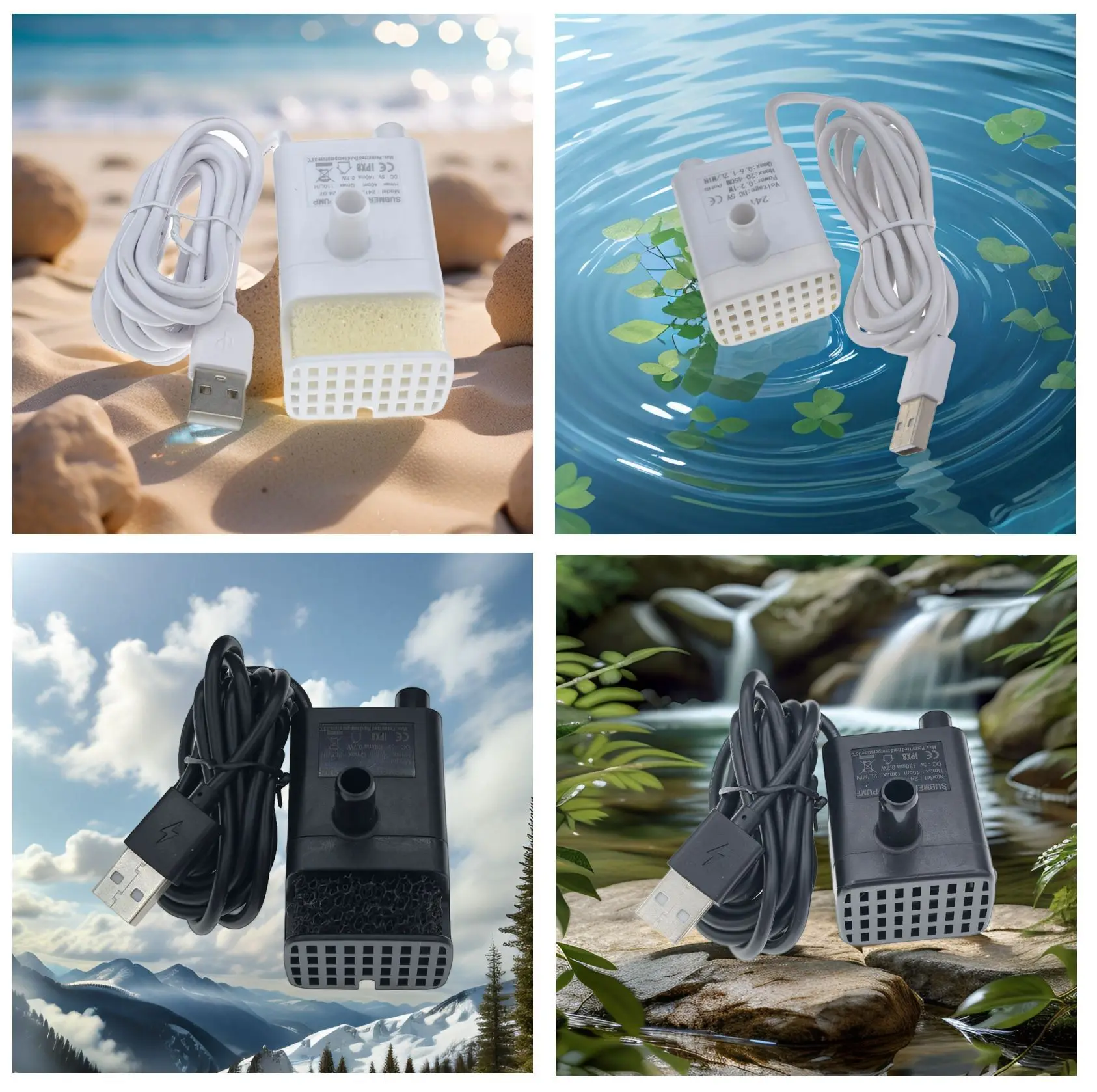 Фото Насос для фонтана для животных, бесшумный мини-погружной насос DC5V, бесщеточный микро-водяной насос для увлажнителя 2415-7 №4